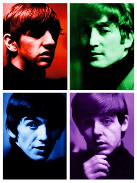 The Beatles Fab Four Limited Edition Color Quad Photograph Signed by Hatami