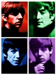 The Beatles Fab Four Limited Edition Color Quad Photograph Signed by Hatami