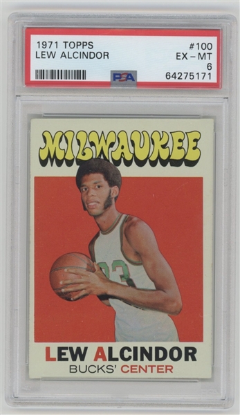 1971 Topps #100 Lew Alcindor PSA 6