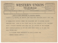 Elvis Presley Love Me Tender Original Western Union Telegram from RCA Records