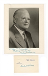 Lot of Herbert Hoover Signed Photograph and Card