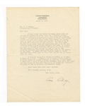 Calvin Coolidge Typed Signed Letter