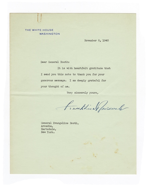 Franklin Roosevelt Signed Letter