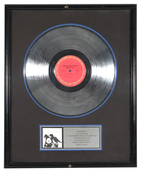 Bruce Springsteen “Born to Run” Original Platinum Record Award