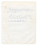 Bruce Springsteen Original Handwritten Jungleland Working Lyrics JSA