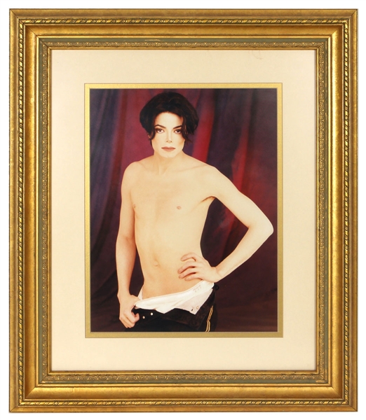 Michael Jacksons Personally Owned, Favorite Over-Sized Photograph Of Himself Hand-Annotated on Back
