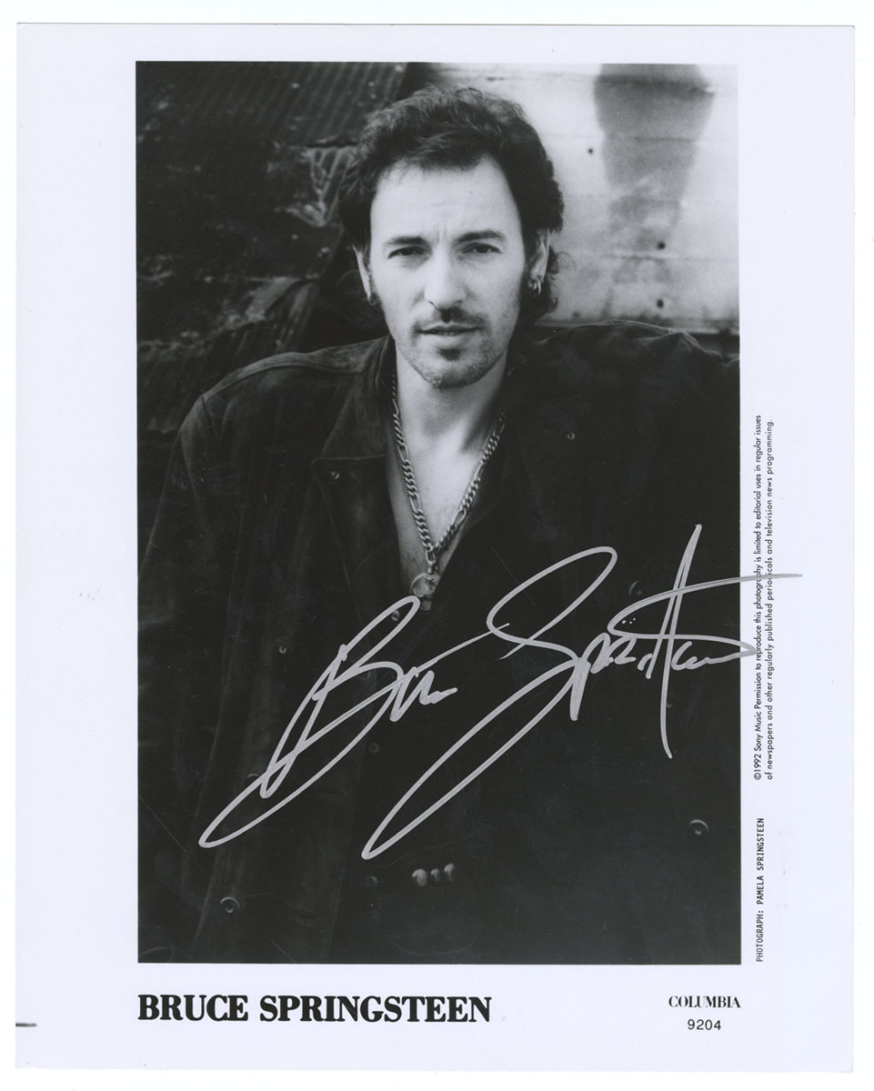 Lot Detail - Bruce Springsteen Signed Promotional Photograph Real