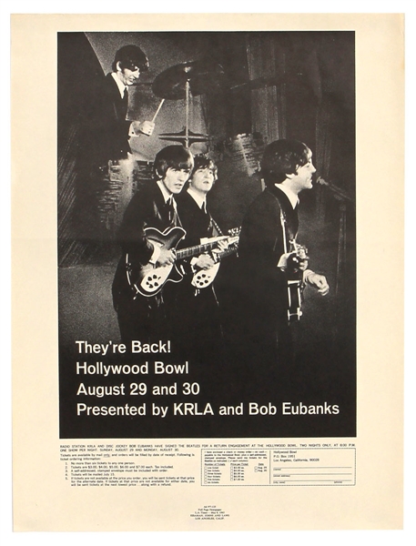 Beatles Hollywood Bowl Original 2nd Printing Concert Poster