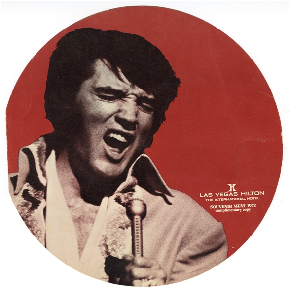 Elvis Presley 1972 Las Vegas Hilton International Hotel Red Souvenir Menu