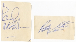 Paul McCartney and Ringo Starr Signed Cut REAL