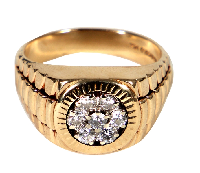 Elvis Presley Owned and Worn 14kt Gold and Diamond Ring