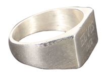 Elvis Presley Owned and Worn Sterling Silver ELVIS 1972 Ring