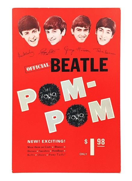 The Beatles 1964 Pom-Pom Promotional Shop Display