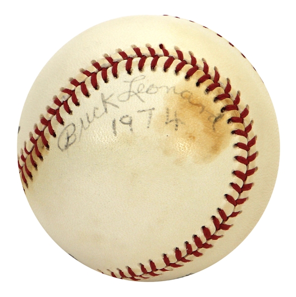 Buck Leonard Signed & Inscribed Baseball