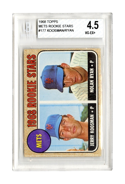 1968 Topps #177 Jerry Koosman / Nolan Ryan Rookie Card BGS 4.5