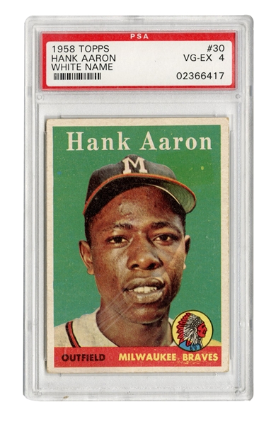 1958 Topps #30 Hank Aaron “White Name” PSA 4
