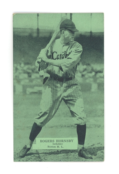 1926-1929 Exhibits Postcard Back Rogers Hornsby Boston N.L.