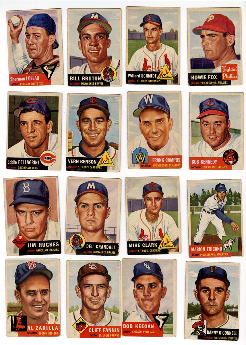 1953 Topps Milwaukee Braves Team Set 2.5 - GD+