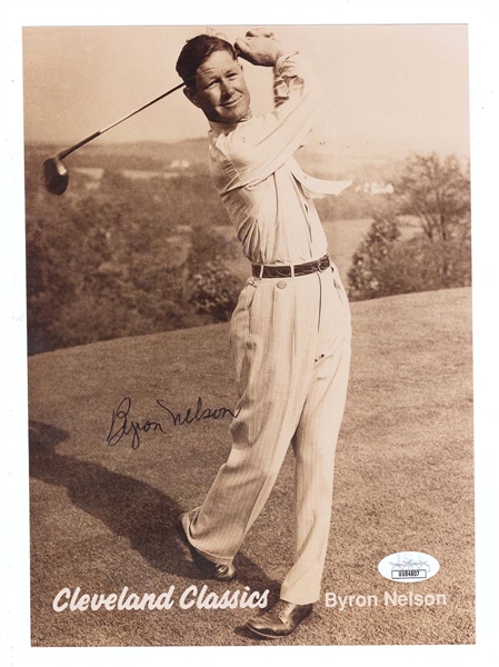 Byron Nelson Signed Photograph JSA