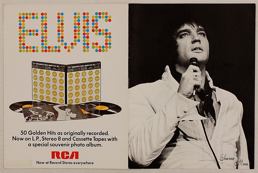 Elvis Presley Original 1970 International Hotel Souvenir Menu