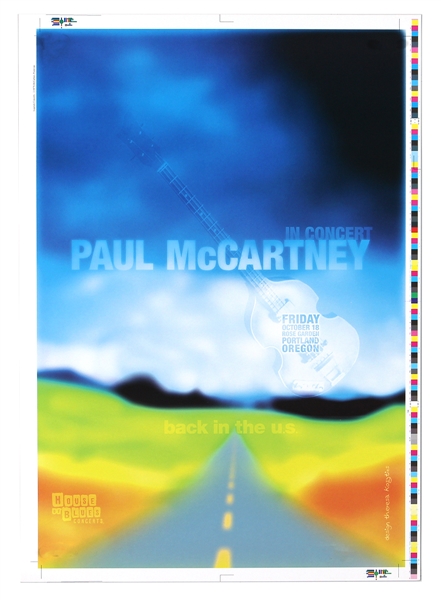 Paul McCartney "Back in the US" House Of Blues Original Concert Tour Poster Slick