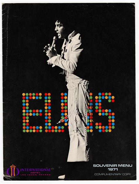Elvis Presley Original 1971 International Hotel Souvenir Menu