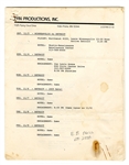 Prince Purple Rain Original Tour Itineraries