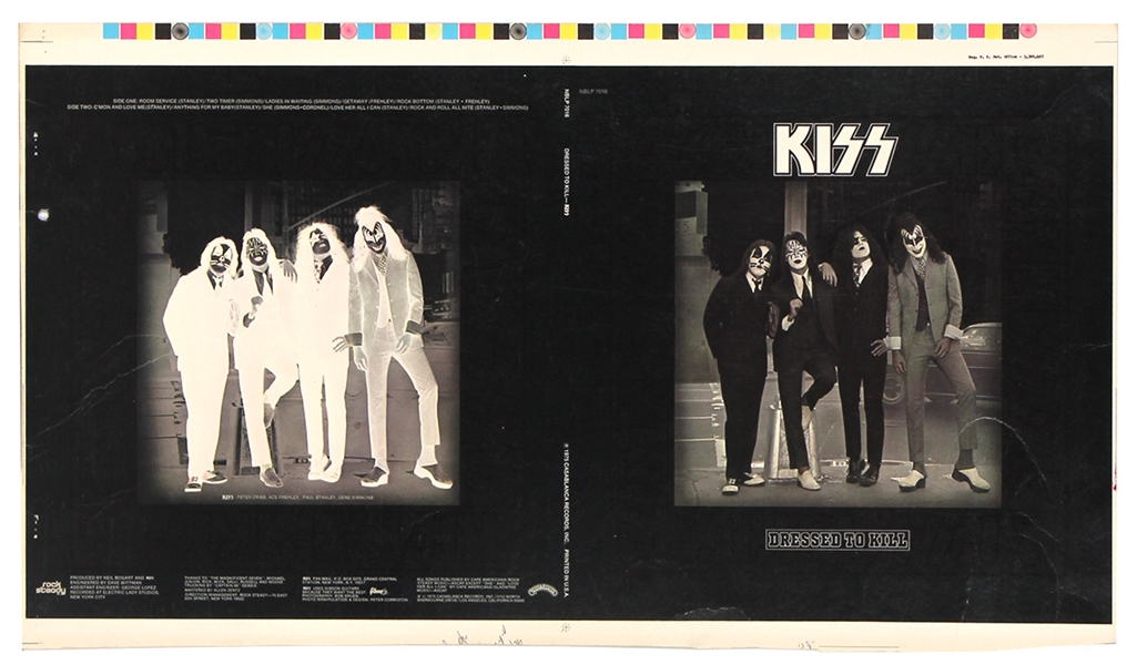 KISS Dressed To Kill USA Album Cover Production Proof Sample 1976 Printing Edition