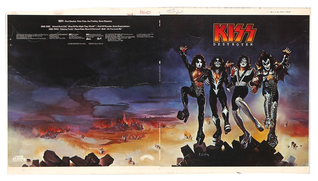 KISS Destroyer USA Album Cover Production Proof Sample October 25, 1977 Printing Edition