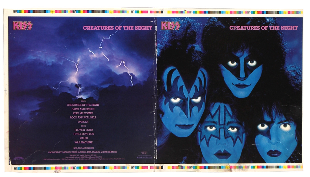 KISS Creatures Of The Night USA Album Cover Production Proof Sample October 1, 1982