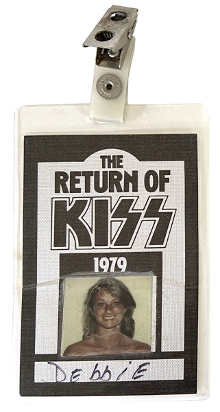 KISS Dynasty Concert Tour 1979 Peter Criss 2nd Wife Debra Jensen Playboy Model Personal I.D. Badge Backstage Laminate Pass
