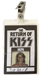 KISS Dynasty Concert Tour 1979 Peter Criss 2nd Wife Debra Jensen Playboy Model Personal I.D. Badge Backstage Laminate Pass
