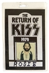 KISS Dynasty Concert Tour 1979 Kiss Security Bodyguard Rosie Licata Personal I.D. Badge Backstage Laminate Pass