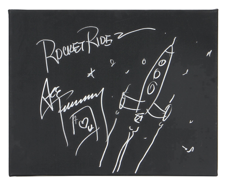 KISS Ace Frehley Rocket Ride Space and Planets Theme Artwork Designed, Hand Drawn & Signed -- All by Ace in 2012