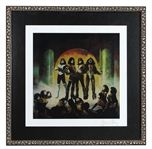 KISS Love Gun Album Artwork Signed Lithograph Poster Print in Skull Border Frame -- Purchased from & Signed by Artist Ken Kelly