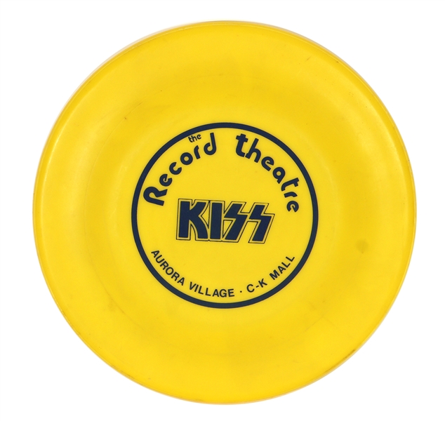 KISS Circa 1977-1978 Record Theatre Store Promo Frisbee from Aurora Village C-K Mall -- Aurora, Illinois
