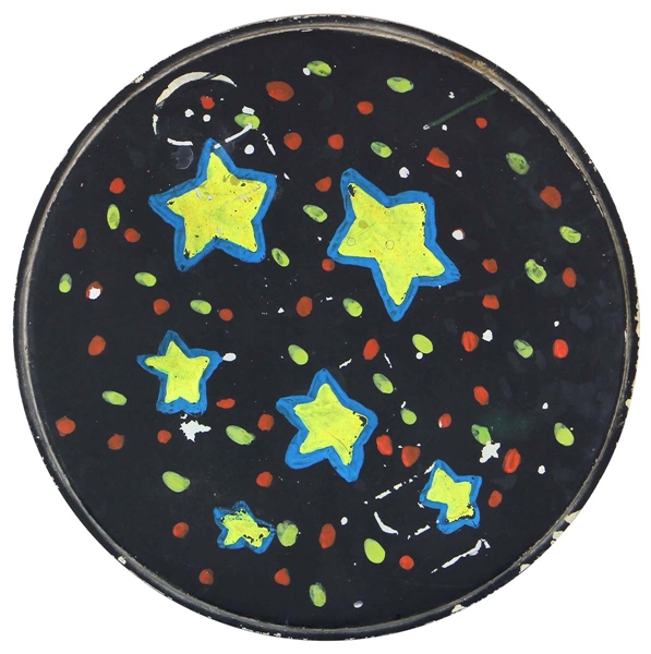 KISS Eric Carr Pre-KISS band The Cellarmen 1965 21" Bass Drumhead then Custom Repainted 1967 by Eric with Multi-Color Stars Design