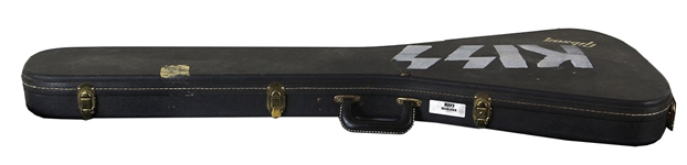 KISS Paul Stanley 1975 / 1976 Gibson Flying V Guitar Case with Kiss Warehouse Inventory Barcode - purchased from 2001 Official Kiss Auction