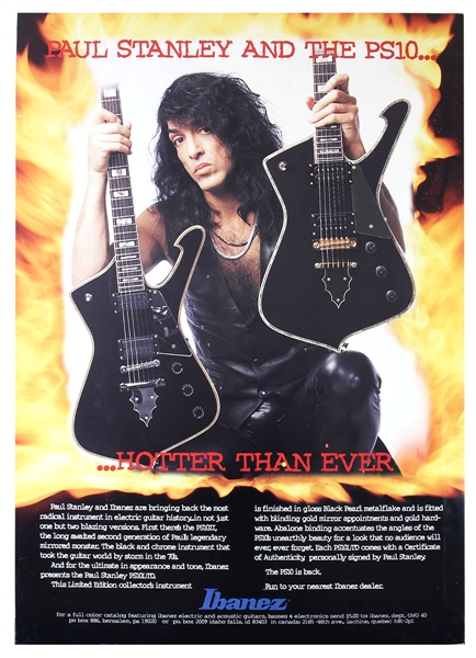 KISS Paul Stanley 1996 Ibanez Iceman Signature Guitars NAMM Show Booth 5-FOOT Display Sign 1 OF A KIND