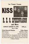 KISS with Reo Speedwagon Dressed To Kill Tour August 17, 1975 Pekin, Illinois Concert Poster