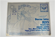 KISS Hotter Than Hell Tour Glitter City Concert Poster November 3, 1974 Duluth, Minnesota