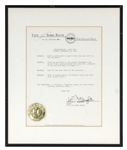 KISS Alive Concert Tour Terre Haute, Indiana KISS DAY Proclamation November 21, 1975 Signed By Mayor