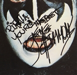 KISS Dynasty Cardboard Poster 1979 Signed Autograph Inscribed To Pixie Esmonde from Gene Simmons Ace Frehley Paul Stanley Peter Criss Bill Aucoin