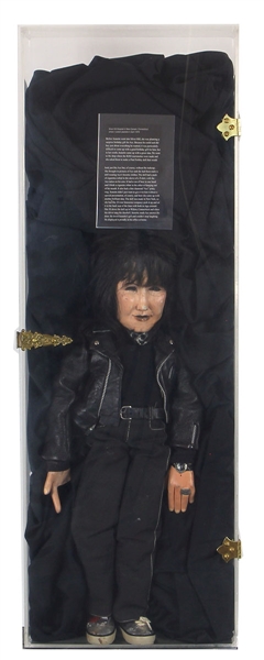 KISS Ace Frehley Marionette Figure Without Make-Up -- Custom Made Birthday Gift April 1979 with display case -- formerly owned by Ace Frehley