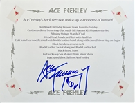 KISS Ace Frehley Marionette Figure Without Make-Up -- Custom Made Birthday Gift April 1979 with display case -- formerly owned by Ace Frehley