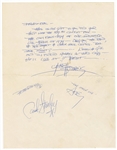 KISS Gene Simmons 1979 Handwritten Letter -- Mentions Unreleased 1974 Live Album -- Signed by Gene Simmons Ace Frehley Paul Stanley Peter Criss