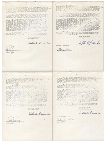 KISS Signed First Ever Songwriters Agreement Between KISS and Bill Aucoin October 15th, 1973