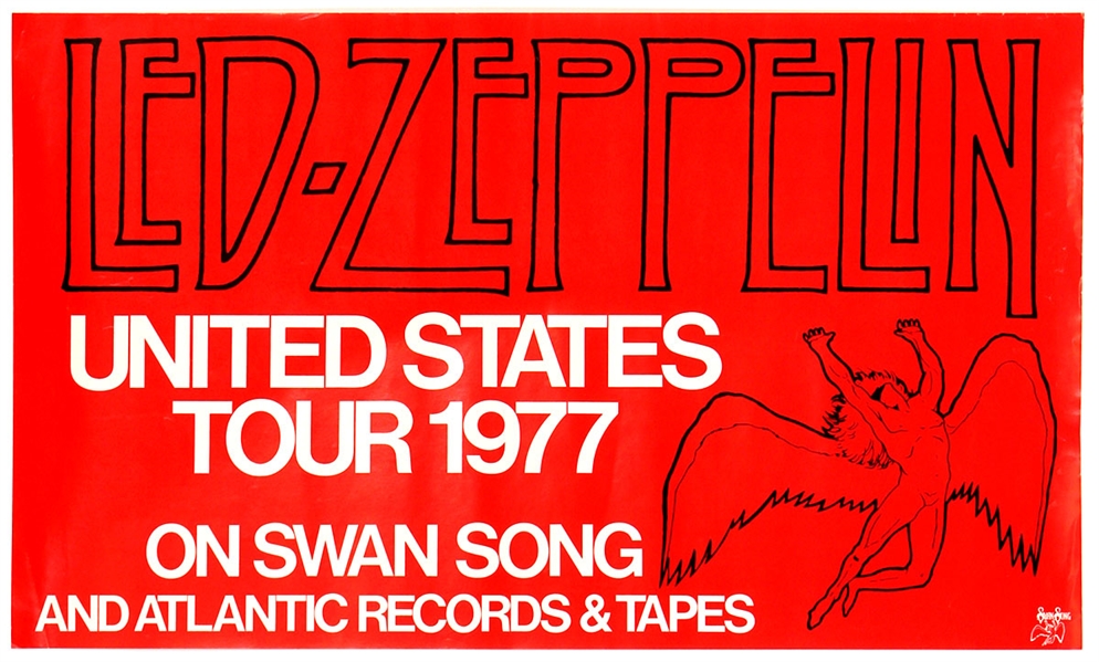 Led Zeppelin April 15th, 1977 United States Tour Swan Song Concert Poster