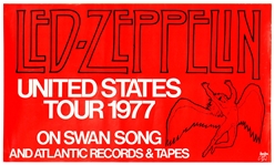 Led Zeppelin April 15th, 1977 United States Tour Swan Song Concert Poster