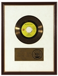 Rolling Stones “Angie” Original RIAA White Matte Gold 45 Award Presented to Mick Jagger